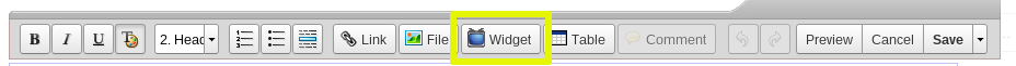 Click this button to insert a Widget.