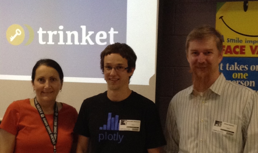 Michele Lee, Ben, and Brian during a recent visit to her classroom in Cary, NC