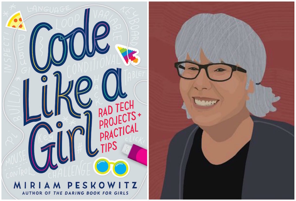 Cover image of Code Like A Girl alongside avatar of author Miriam Peskowitz.
